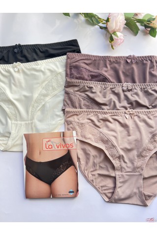 Трусики сліпи із мікрофібри та мережива La Vivas 20271